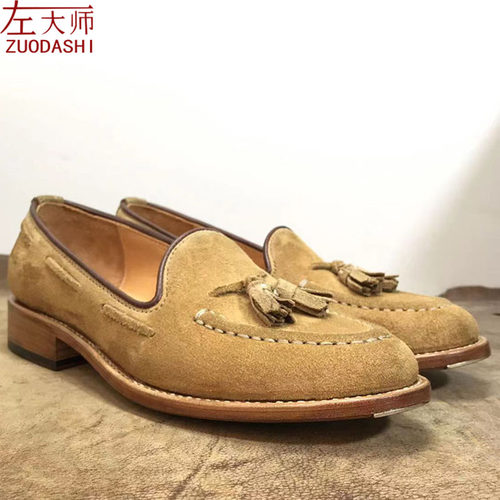 左大师一脚蹬乐福鞋乐福鞋反毛