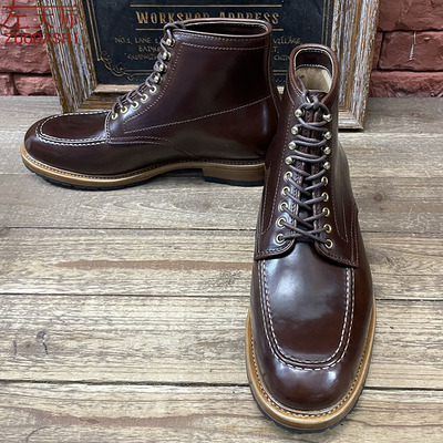 左大师1611-8-2B私人定制美国霍尔文皮商务休闲工装靴