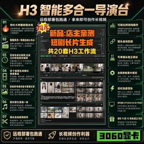 Comfyui MiniMaxH3整合包 导演台 智能多合一节点本地部署AI视频