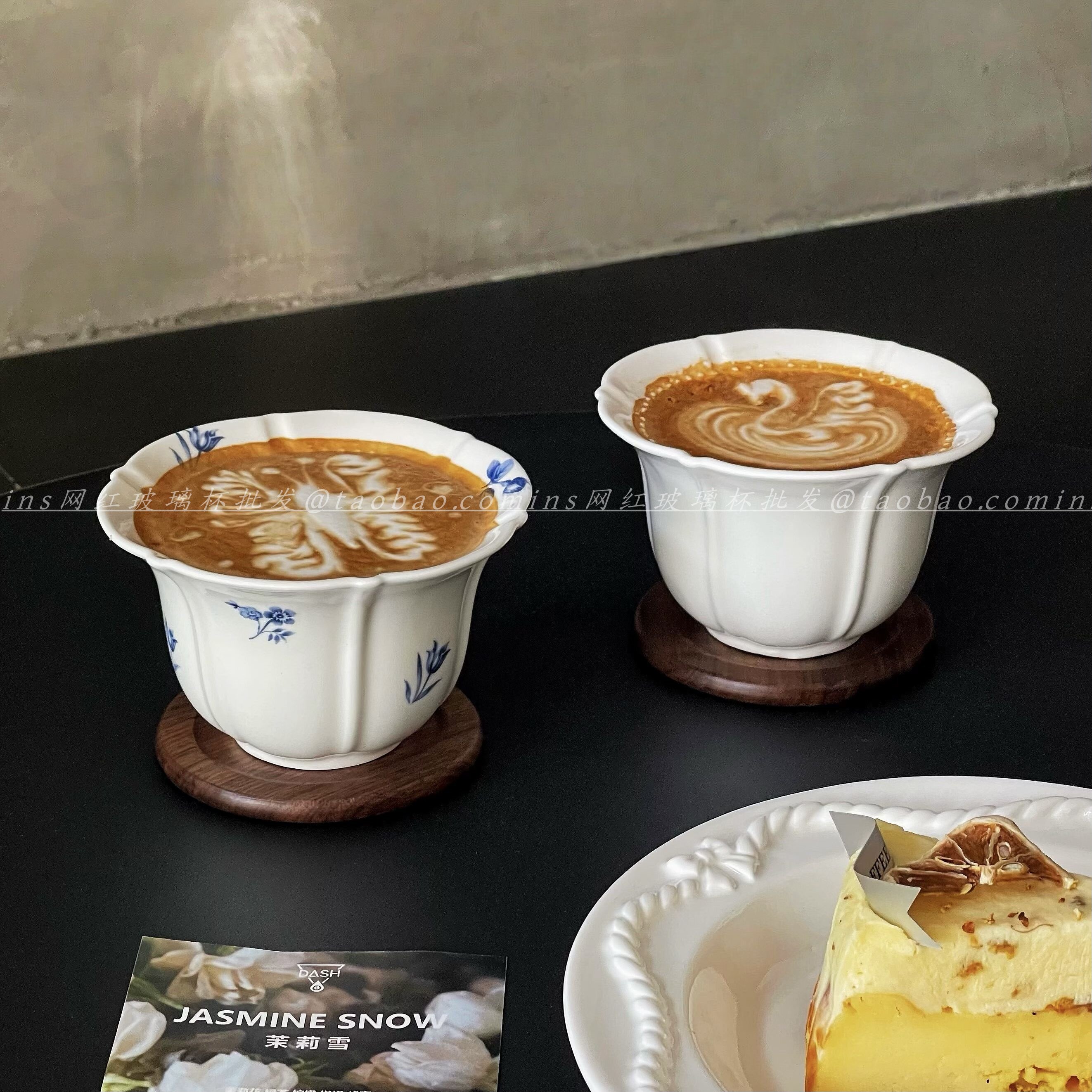 法式兰花花瓣无把手握杯
