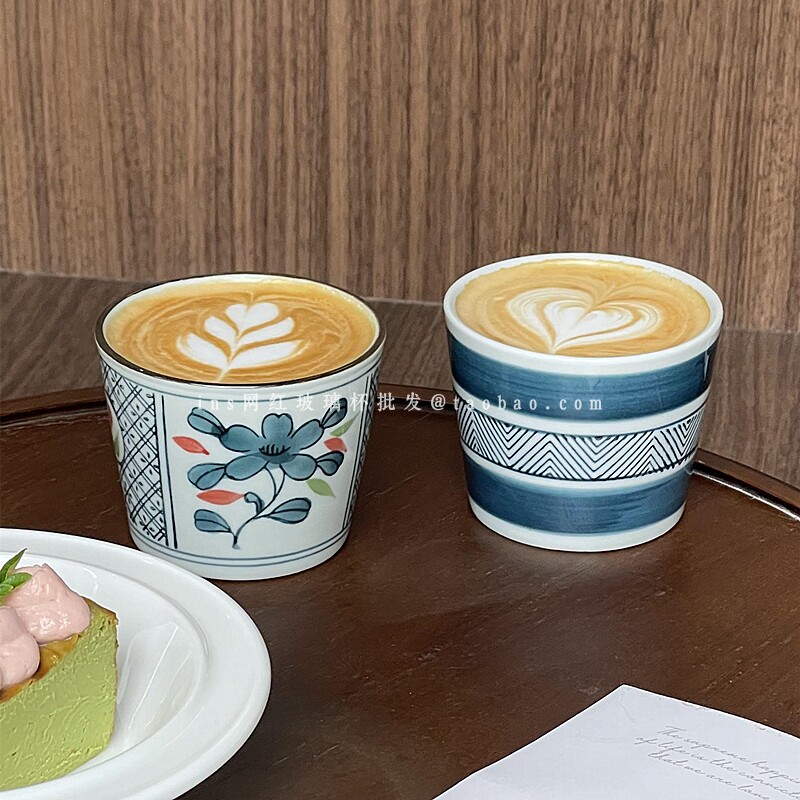 日式精致高档小茶杯功夫茶具复古陶瓷品茗杯主人手握杯咖啡猪口杯