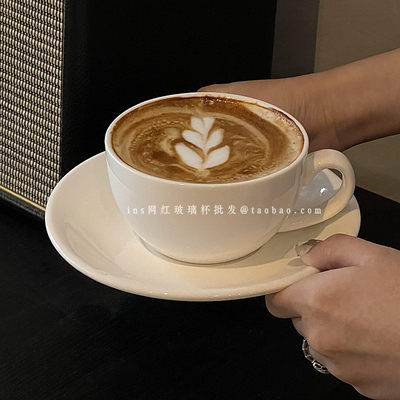 简约ins白色陶瓷咖啡杯碟