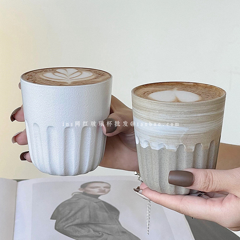 复古日式手工粗陶马克杯小众简约浓缩咖啡陶瓷杯品茗杯喝茶杯,餐饮具,马克杯,淘宝优惠券,粉丝福利购,淘宝优惠卷