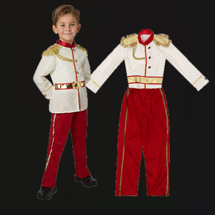 格林童话白马王子扮演服装迪士尼男儿童cos宫廷演出晚礼服万圣节