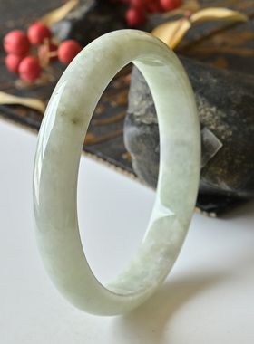 清仓天然A货翡翠手镯糯种玉镯子女款大尺寸61.7缅甸手镯一物一图