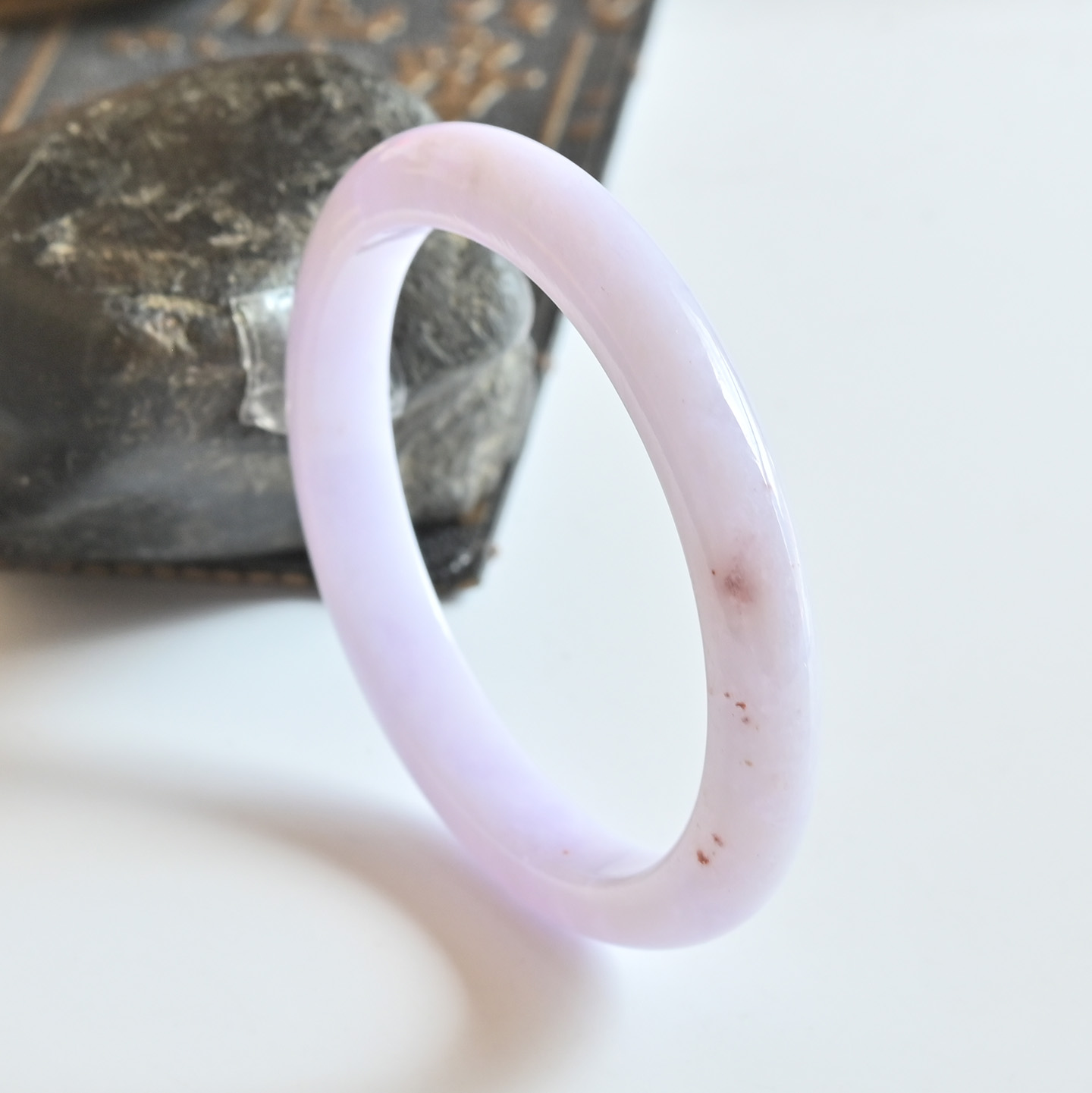 清仓天然a货翡翠手镯55冰糯种双彩玉镯子女老坑缅甸玉手镯贵妃镯