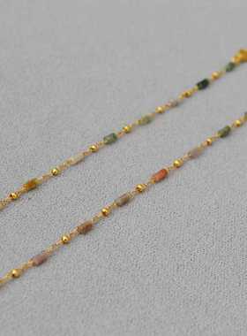 镀金Chic小众细手链复古真石串珠