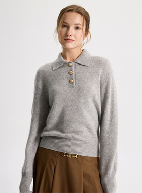 di kangra/德凯佳山羊绒女装长袖半开胸衫S25-1294