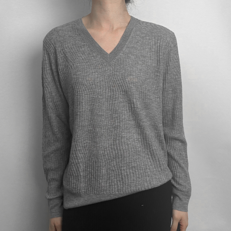 德凯佳羊绒衫V领长袖套头