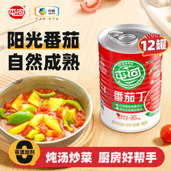 中粮屯河内蒙新疆番茄丁罐头390g*12罐切块西红柿块自然成熟家用