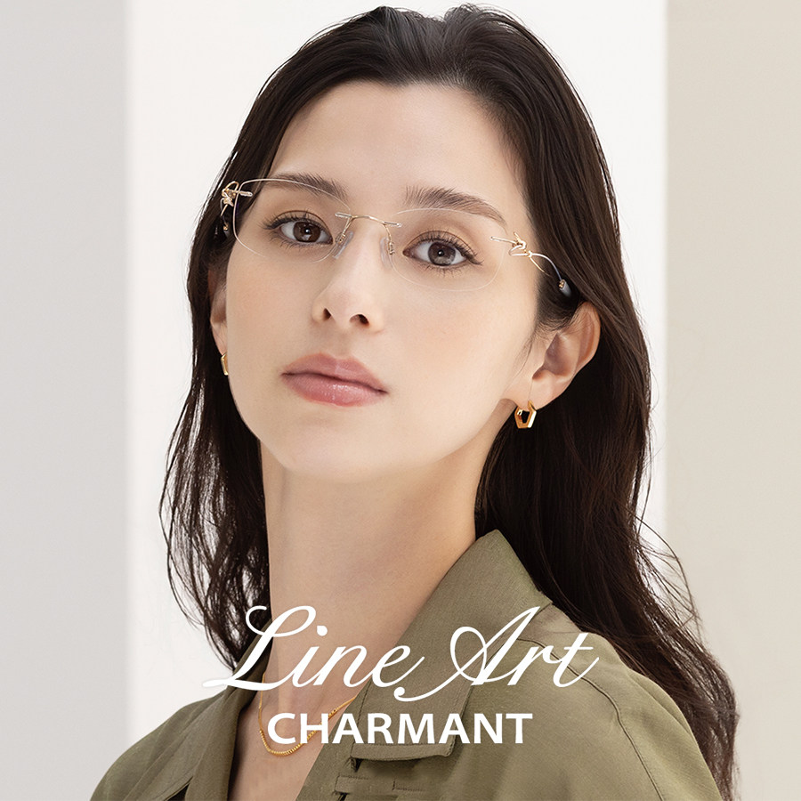Charmant夏蒙眼镜架女XL2944优雅线钛2063超轻水晶边无框近视2064