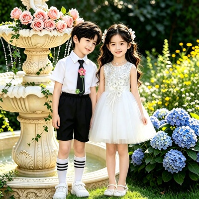 枕边童话舞蹈服小美满爱的华尔兹栀子花开演出服萱草花合唱服儿童