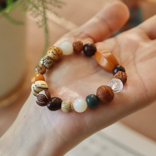 秋落·半两温柔古风十八子籽手串女天然檀木菩提多宝手链男新中式