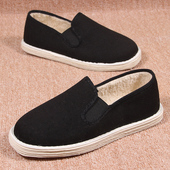 男女居家办公开车鞋 秋冬黑色加绒保暖千层底二棉鞋 包邮 老北京布鞋