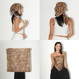 豹纹印花方巾披肩头巾 多用途 棉 桑蚕丝 4.3 中午1点直播