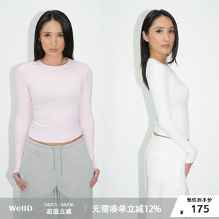 基本款 WellD 3.0版 小蛮腰 显瘦百搭 正肩圆领纯棉打底T恤女修身