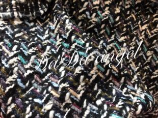 欧洲一线进口原单羊毛编织粗花呢大衣外套裙子套装 面料布料