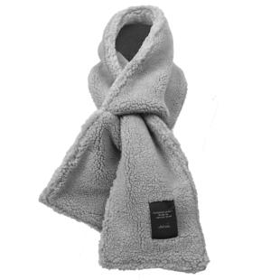 巴恩风日系中性潮牌百搭仿羊羔绒保暖毛毛围巾男女同款