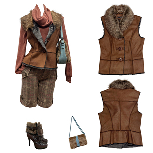 千禧古早感日系美式 棕色毛毛马甲女 西部牛仔帅气复古vintage风格