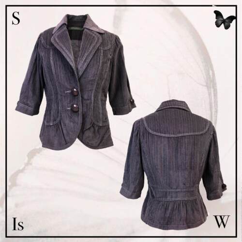 古早复古昭和法式vintage风格艺术系丝绒怀旧感紫色中袖短外套