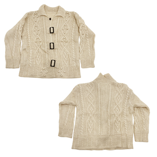 外套女 粗针麻花针织毛衣开衫 日系街头休闲男女同款 宽松大版