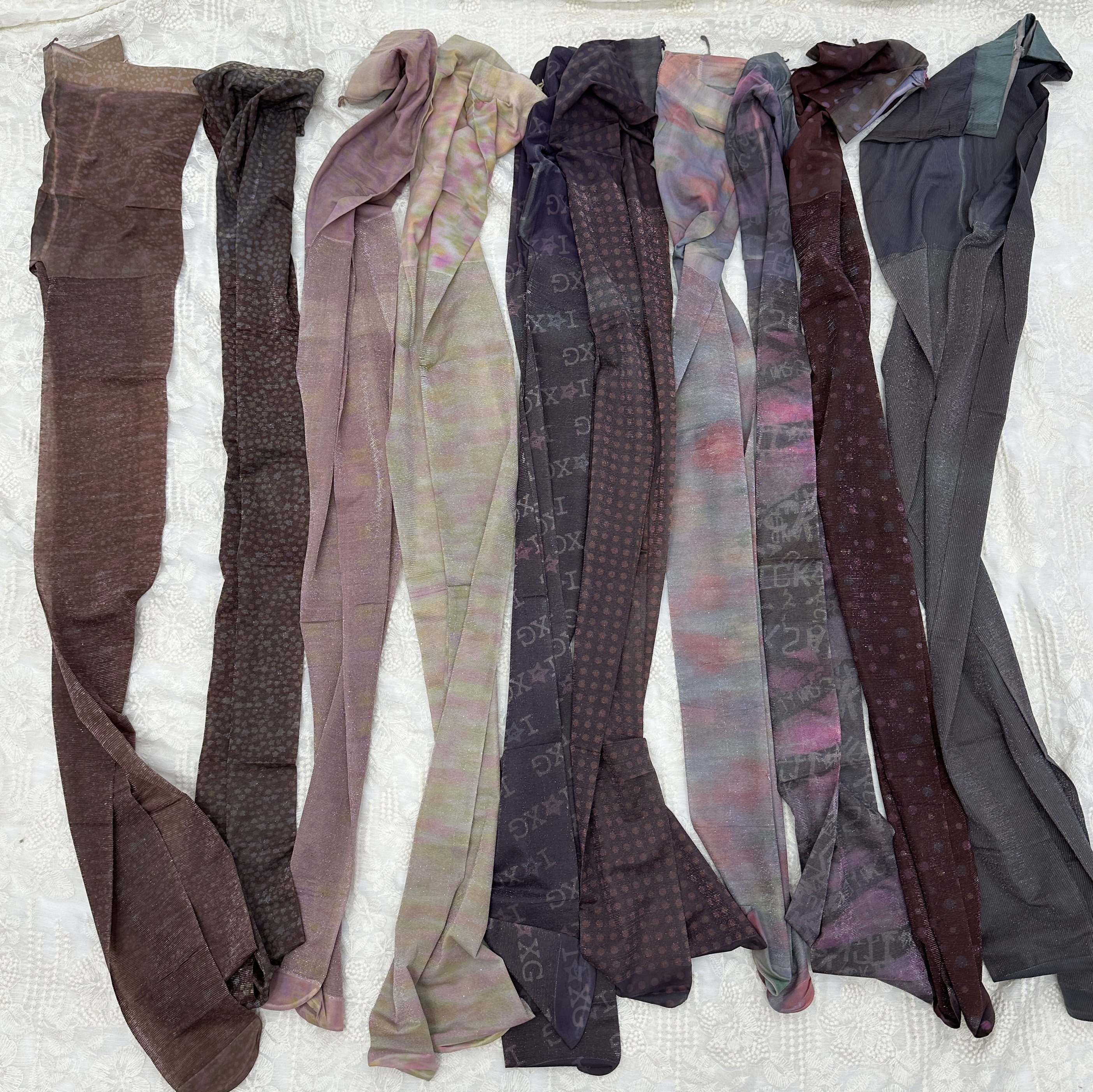 古早日杂亚亚非主流彩色亮丝闪闪超薄丝袜福袋