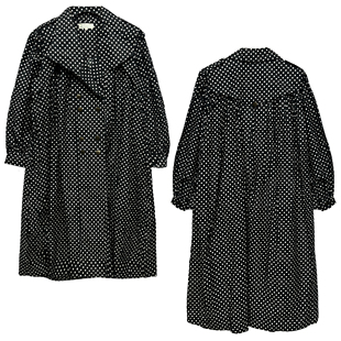 风衣外套女 艺术系文艺波点长款 超大廓形大版 宽松廓形结构设计师款