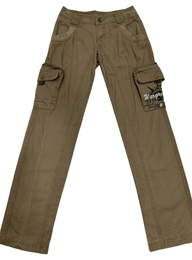 25秋美式复古街头土黄色工装裤军旅低腰休闲多口袋直筒裤子女