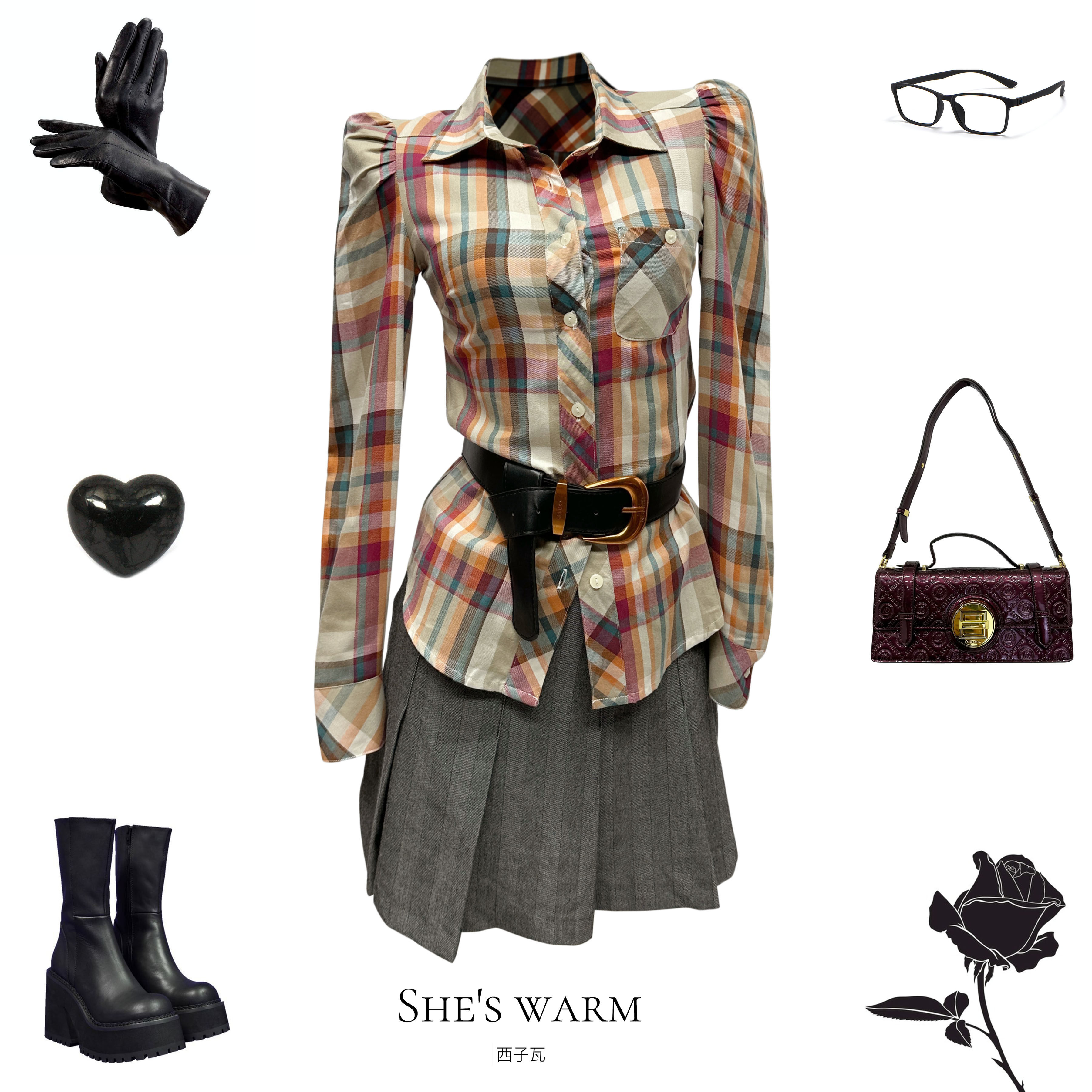 复古千禧风早古日杂风轻亚格子纯棉褶皱泡泡袖衬衫上衣女,女装/女士精品,衬衫,淘宝优惠券,粉丝福利购,淘宝优惠卷