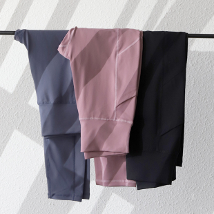 高腰紧身运动裤 九分长裤 女式 200斤速干透气跑步瑜伽健身裤 特大码