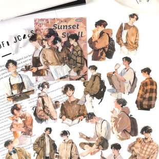 穿搭男女生秋冬pet大尺寸20枚入无重复 情侣时尚 M｜时尚 绮想贴纸