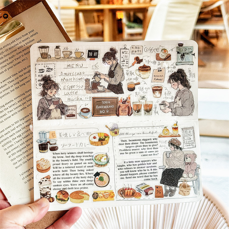 手账pet平张模切贴纸复古无重复