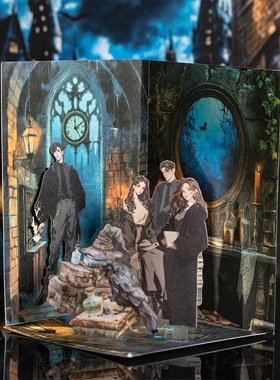 M｜魔法学院时装贴纸 欧式情侣人物穿搭裁边白牛皮纸15张入无重复