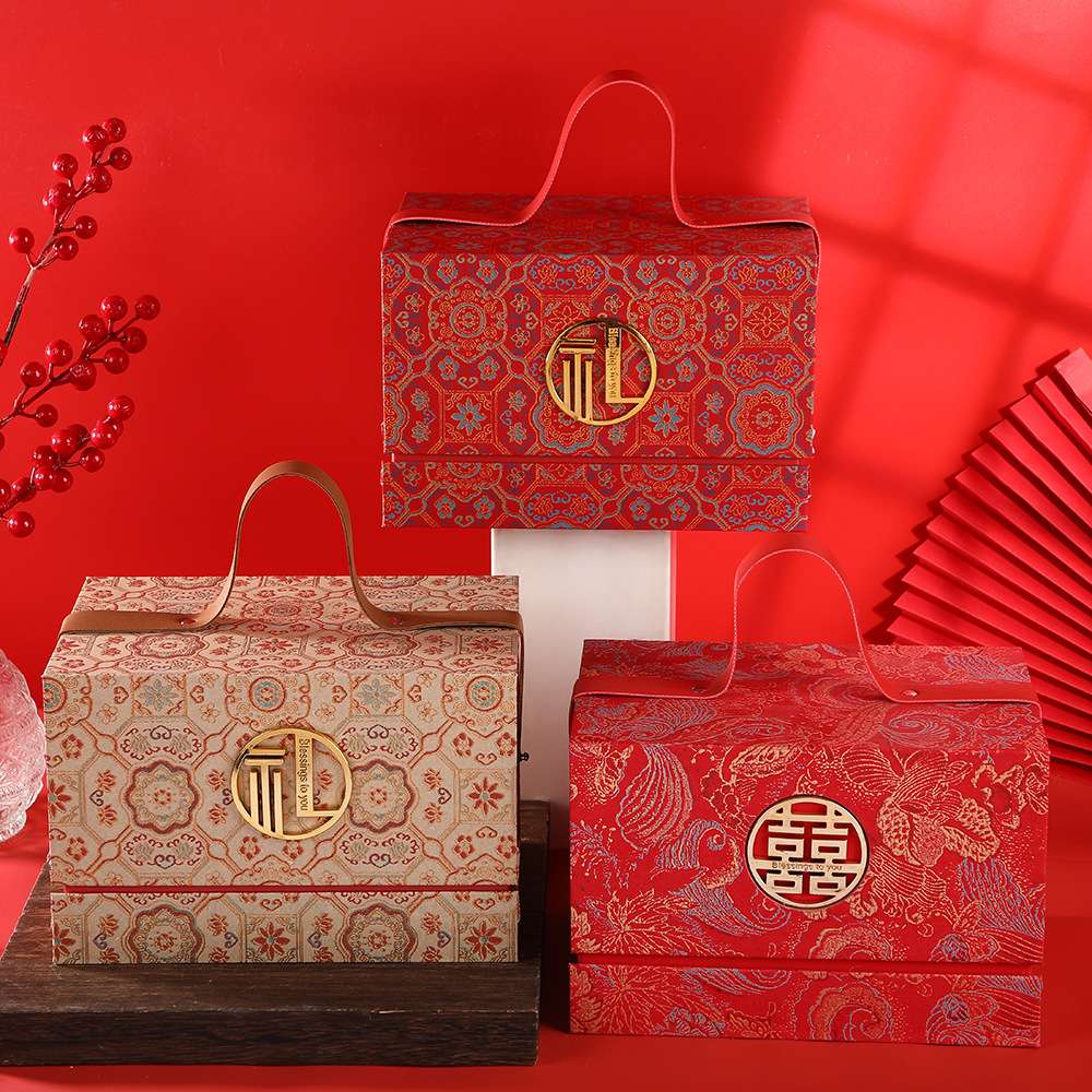 轻奢复古中式结婚订婚喜糖礼盒｜