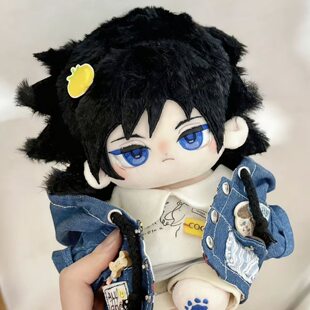 新品鬼灭之刃水柱富冈义勇属性20cm棉花娃娃可换装毛绒玩偶公仔礼