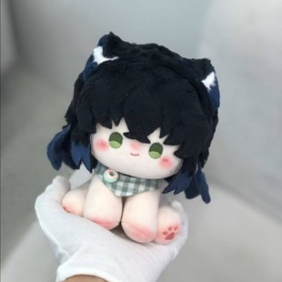 鬼灭之刃伊之助我妻善逸坐坐体15cm棉花娃娃二次元同人周边礼玩偶