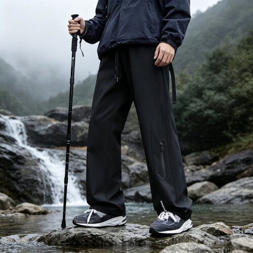 日系山系防水机能长裤男士松紧抽绳腰头耐磨抗造户外出行徒步裤子