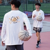 速干圆领投篮服ins宽松跑步运动服 t恤秋季 美式 潮牌篮球训练服长袖