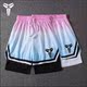 宽松假两件短裤 男带内衬双层渐变色训练裤 儿童 篮球运动裤 科比美式