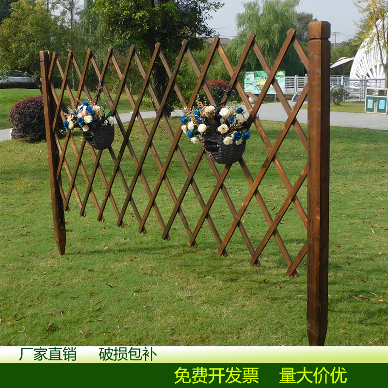 户外防腐木栅栏伸缩围栏碳化庭院篱笆花园爬藤架室内阳台装饰护栏