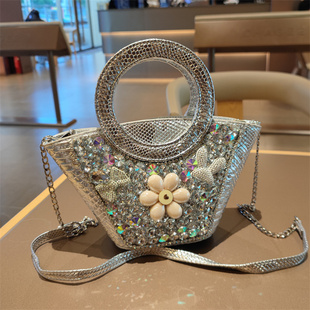 洋气时尚精致女包新款名媛晚宴高级感真皮手提宴会包单肩链条小包