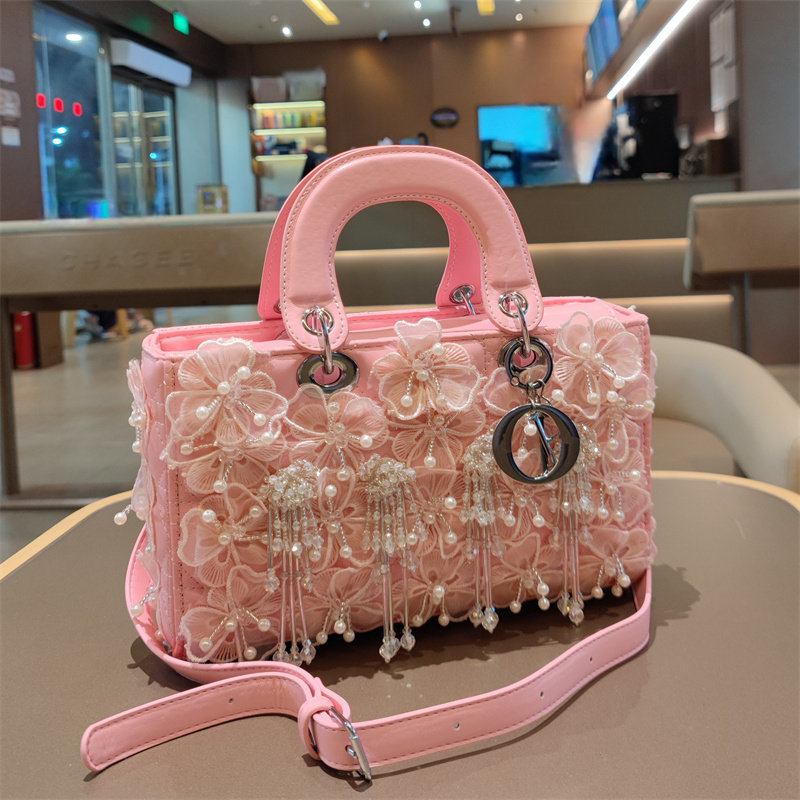 洋气仙女名媛流苏花朵包包女手提