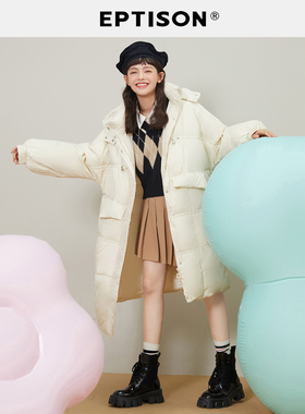 【159/件】EPTISON白鸭绒羽绒服女2025新款冬休闲宽松中长款外套