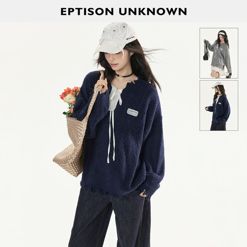 Eptison复古休闲风套头毛衣