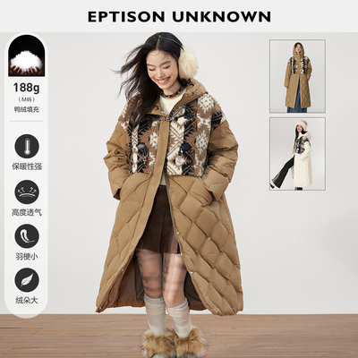 Eptison仿羊羔绒拼接羽绒服