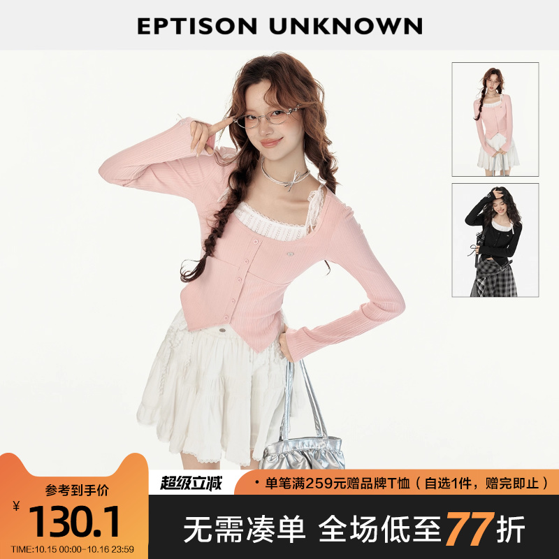 Eptison甜美少女风短款针织衫