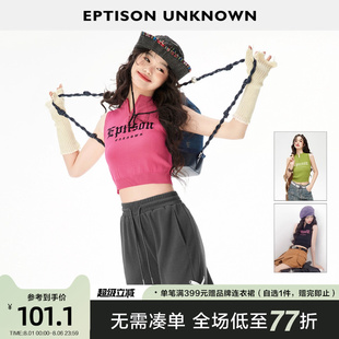 短款 修身 新款 甜酷歐美無(wú)袖 小上衣 美式 EPTISON針織背心女2025夏季