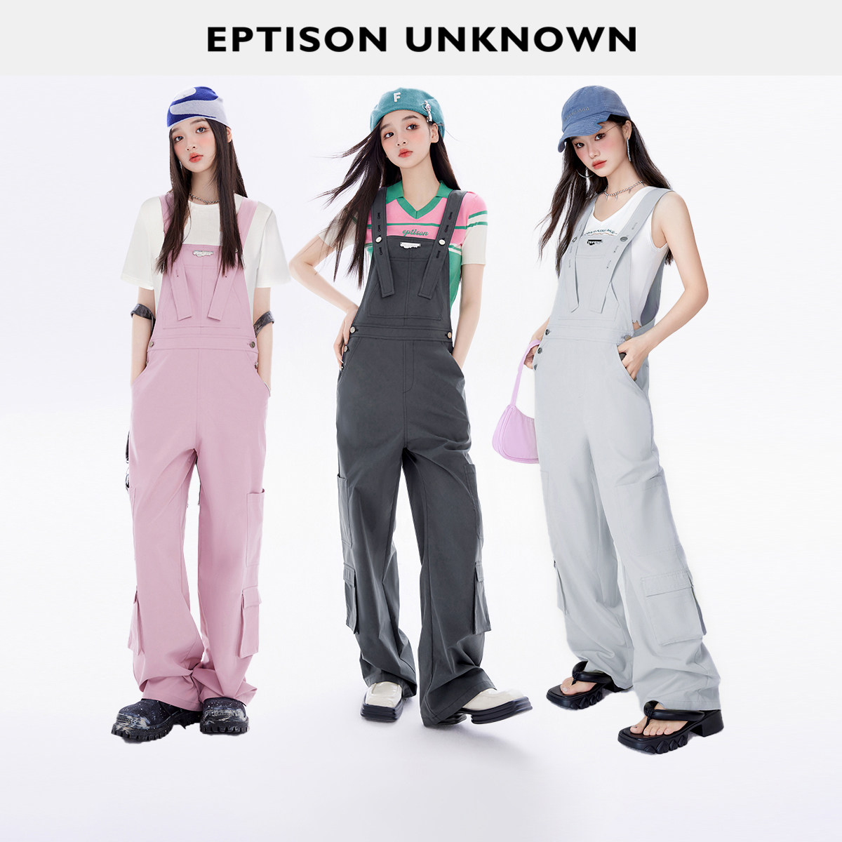 Eptison工装风休闲背带长裤图片