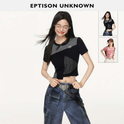 Eptison设计感独特修身短T恤