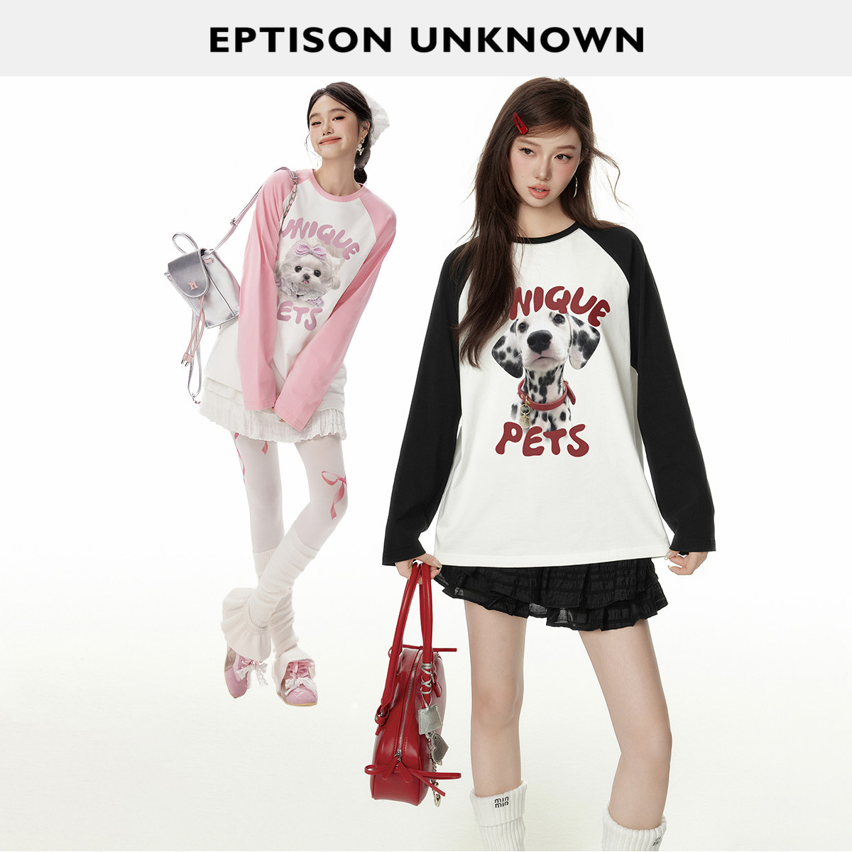 Eptison复古休闲可爱小狗T恤图片